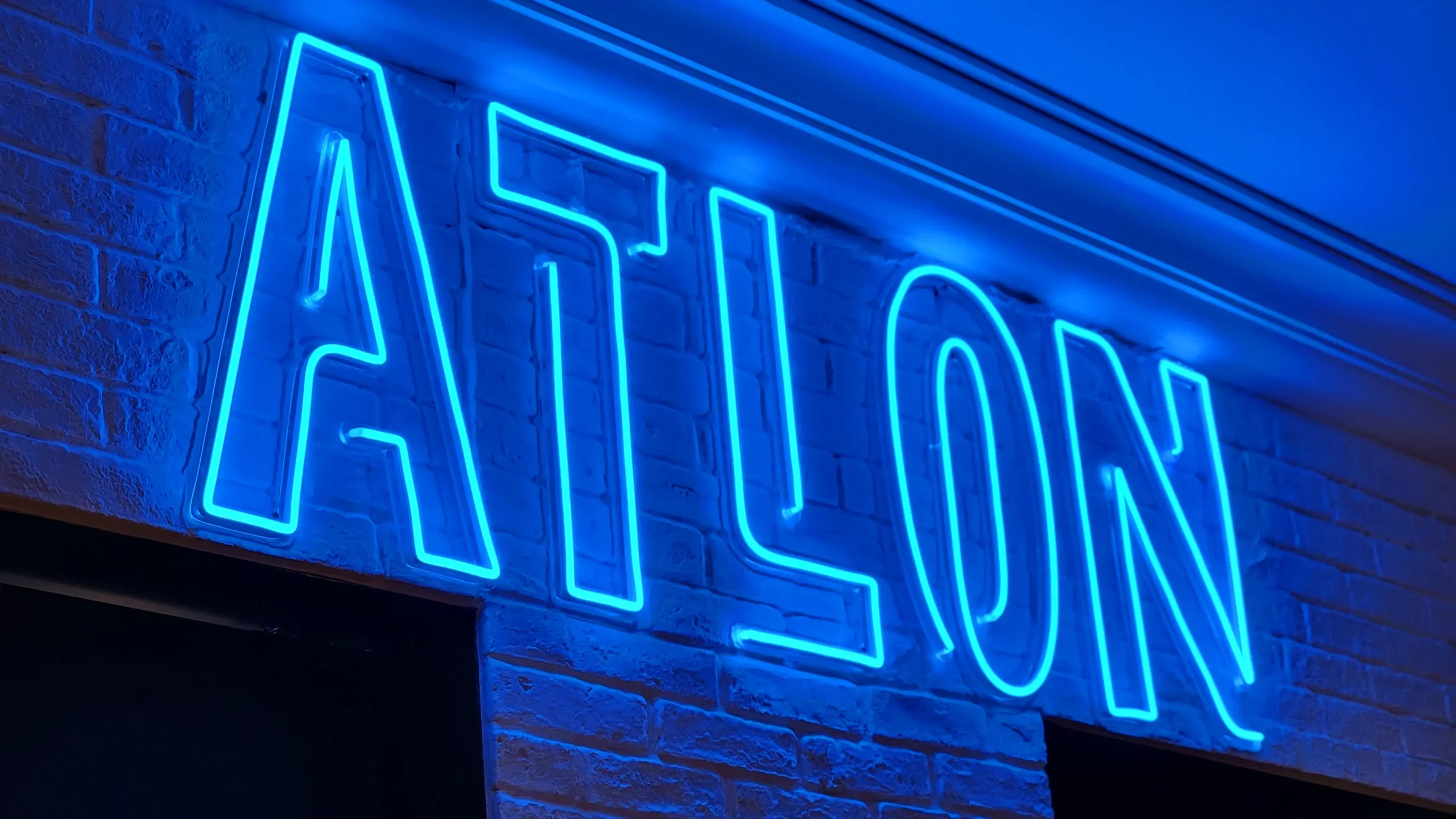 Atlon illuminated neon sign installation in Cebu