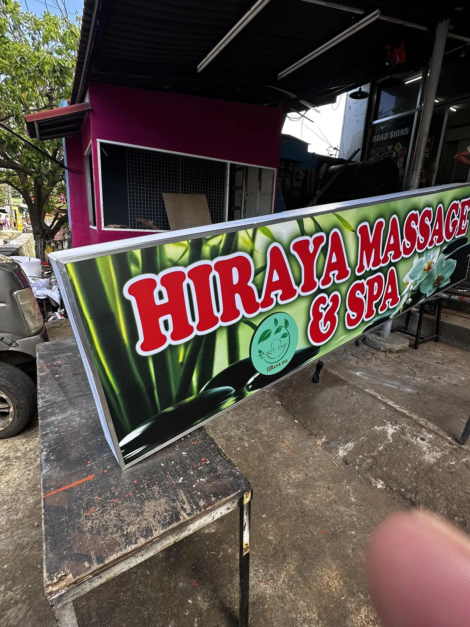 Hiraya Massage panaflex advertising sign in Cebu