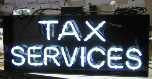 Tax Services Neon Sign